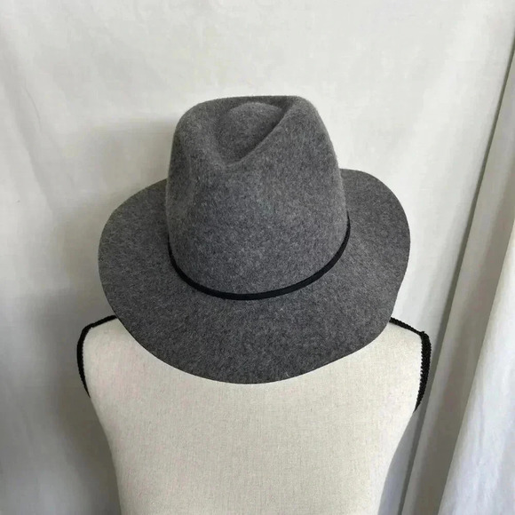Brixton Unisex Wesley Fedora Size Small 7 Gray Wool & Leather Timeless Classic - Picture 9 of 9